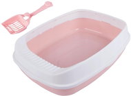 Verk 19418 Kočičí toaleta s lopatkou 45 × 34 × 12 cm, růžová - Kočičí toaleta