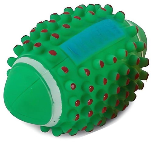 Verk 19036 Rugby ball for dogs whistling 11 cm green - Dog Toy Ball - Main image