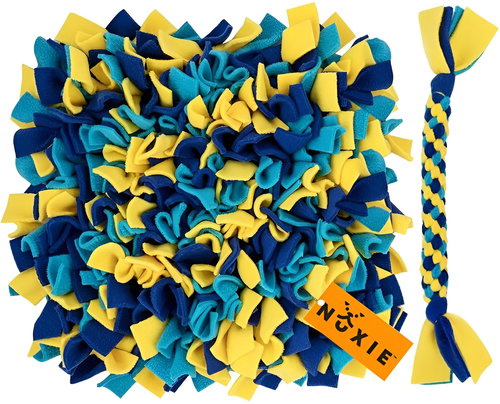 Nuxie XT2374 Sniffer rug XL 35 cm with toy blue-yellow - Snuffle Mat - Main image