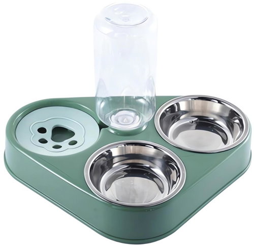 Nuxie Cat and dog bowl with water dispenser green - Cat Bowl - Main image