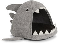 ZELLER Fleece Shark Bed 45 × 38 × 34 cm, grey - Pet Bed