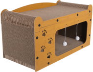 Purlov 27016 Cat scratching post, double tier, 29 × 55 × 29 cm, brown - Cat Scratcher