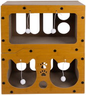 Purlov 27017 Cat scratching post, double tier, 3in1, brown - Cat Scratcher