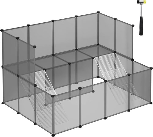 Songmics Pet playpen Femino 143 × 108 cm grey - Pen for Rodents - Main image
