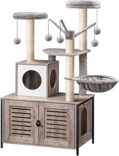 Feandrea Cat scratching post Vasagle Selly 132 cm with toilet, grey - Cat Scratcher - Main image