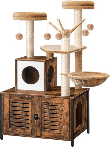 Feandrea Cat scratching post Vasagle Selly 132 cm with toilet, brown - Cat Scratcher - Main image