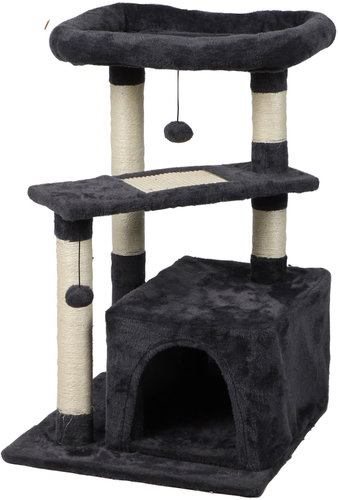DOCHTMANN Cat scratching post with cat bed and toys 49 × 79 × 49 m - Cat Scratcher - Main image