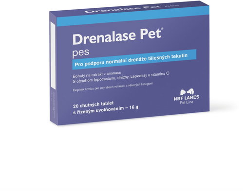 NBF Lanes Drenalase Pet 20 tbl - Fluid Drainage - Food Supplement for Dogs - Main image