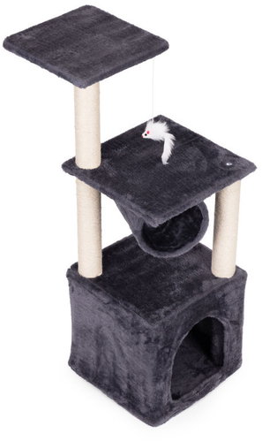 Petsi AIE-ATS38 Cat scratching post with house 94 cm, grey - Cat Scratcher - Main image