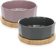 Navaris Ceramic bowls with base 2 × 800 ml - Cat Bowl