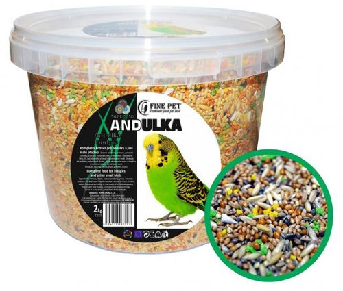 FINE PET Super Mix Andulka 2 kg - bucket - Bird Feed - Main image