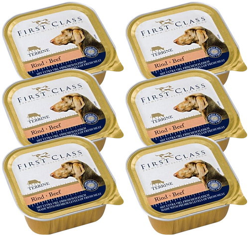 FIRST CLASS Beef pate for dogs 6 × 300 g - Pate for Dogs - Main image