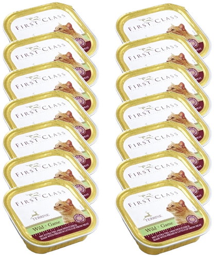 FIRST CLASS Zvěřinová paštika pro kočky 14 × 100 g - Cat Pâté - Main image