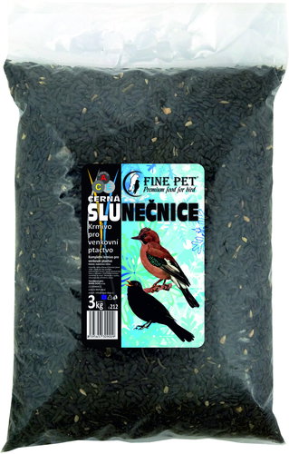 FINE PET Sunflower black 3 kg with bag "Harvest" 2025 - Bird Supplement - Main image