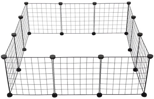 Verk 19520 Pet playpen, modular, foldable, black - Pen for Rodents - Main image