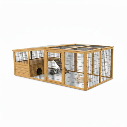 Kerbl Rabbit enclosure, hinged with house, 220 × 115 × 75 cm - Pen for Rodents - Main image