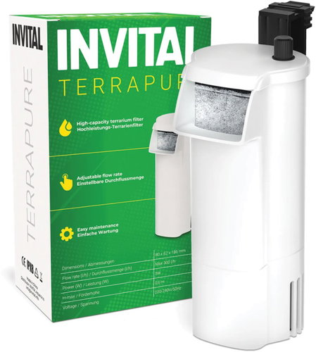 INVITAL TerraPure overflow filter for terrariums and turtle tanks with flow control - Terrarium Equipment - Main image
