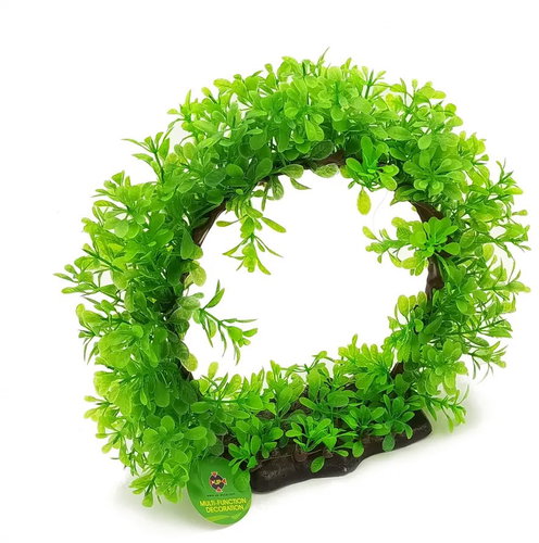 INVITAL Plastic Aquarium Plant with Base, 26 × 9 × 25 cm - Aquarium Decoration - Main image