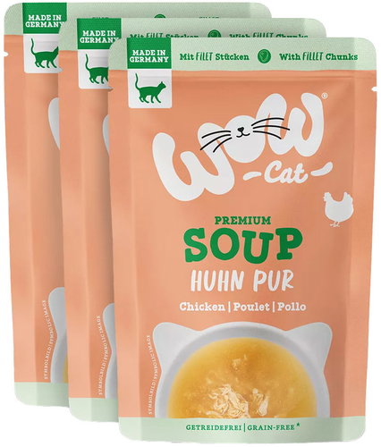WOW Cat Soup pouch Chicken Soup Adult 3 × 40g - Cat Soup - Main image