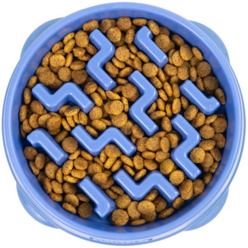 Outward Hound Zpomalovací miska Fun Feeder Notch, medium, modrá - Dog Bowl - Main image