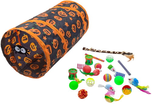 ZOOTED Sada hraček pro kočky s tunelem Halloween, 22 ks - Cat Toy - Main image