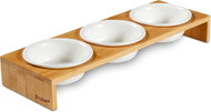 PiuPet Keramická miska Cami pro kočky s bambusovým stojanem 3 × 250 ml - Cat Bowl