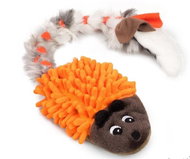 Squeaky critters, Hedgehog with rabbit, brown with orange - Dog Toy