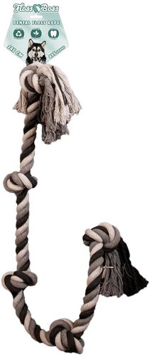 Floss Boss Dental cotton rope - 5 knots / 145 cm - Dog Toy - Main image