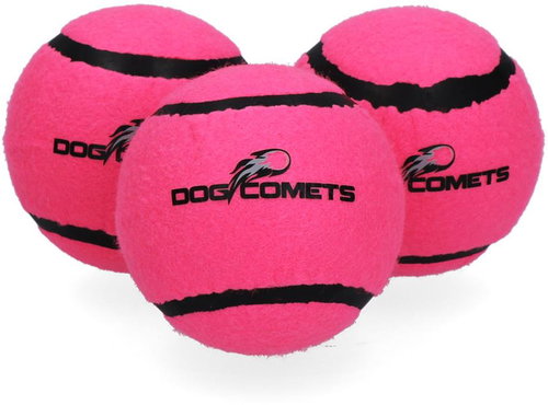 Dog Comets Neutron Star squeaky tennis ball 3 pcs pink - Dog Toy Ball - Main image
