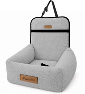Dogeste Bouclé dog car seat and bed, grey - Dog Car Seat