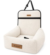 Dogeste Bouclé dog car seat and bed, cream - Dog Car Seat