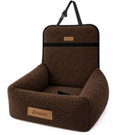 Dogeste Bouclé dog car seat and bed, brown - Dog Car Seat