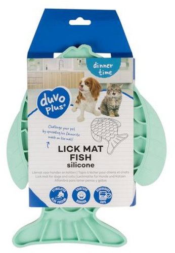 Duvo+ Licking mat for dogs and cats in the shape of a fish 23,5 × 18,5 × 0,8 cm green - Lick Mat - Main image