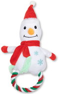 Uniqpets Squeaky plush snowman with tug of war - 35 cm - Dog Toy