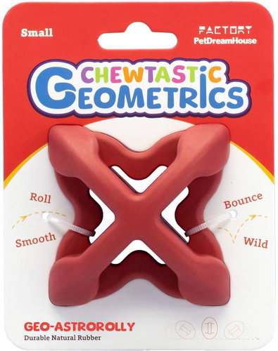 Petdreamhouse Chewtastic Geometrics Geo-AstroRolly - red - Dog Toy - Main image