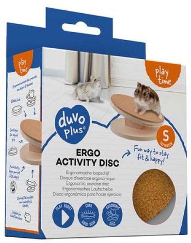 DUVO+ Wooden running disc for hamsters and mice S - 16 × 16 × 5 cm - Toy for Rodents - Main image