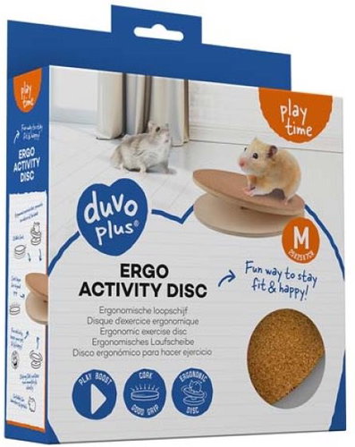 DUVO+ Wooden running disc for hamsters and mice M - 25 × 25 × 7 cm - Toy for Rodents - Main image