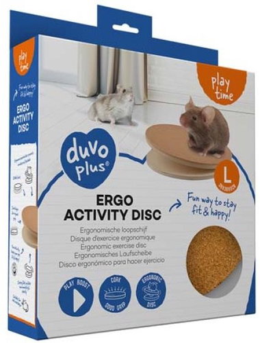 DUVO+ Wooden running disc for hamsters and mice L - 30 × 30 × 8 cm - Toy for Rodents - Main image