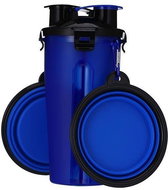 Surtep Travel water and kibble bottle 3in1, colour Blue - Travel Bottle for Cats and Dogs
