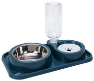 Surtep Double bowl with water container Set 3in1 1000 ml, colour Dark blue - Dog Bowl Stand