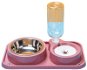 Dog Bowl Stand Surtep DvojMiska se zásobníkem vody Set 3v1 1000 ml, barva Růžová - Stojan na misky