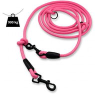 PafDog přepínací nastavitelné vodítko 10 mm, 2 m, růžové - Vodítko