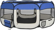 Foldable dog pen with bag blue 145 x 145 x 61 cm - Dog Playpen