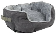 DUVO+ Corduroy oval dog bed L 76 × 58 × 24 cm ash-black/grey - Pet Bed