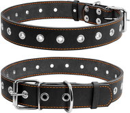 Petproducts Adjustable black leather collar up to 60 cm - Dog Collar