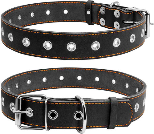 Petproducts Adjustable black leather collar up to 60 cm - Dog Collar - Main image