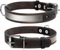 Dog Collar Petproducts Reflective black leather collar 48-63 cm - Obojek pro psy