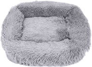 Petproducts Světle šedý obdélníkový fluffy pelíšek 110 × 100 × 28 cm - Pelíšek