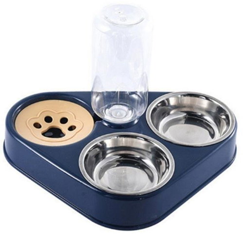 Nuxie 2524 Cat and dog bowl with water dispenser, blue - Cat Bowl - Main image