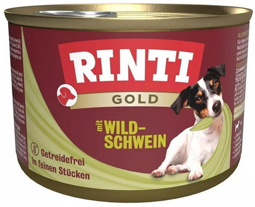 Finnern Rinti Gold Canned wild boar 4 × 185 g - Canned Dog Food - Main image